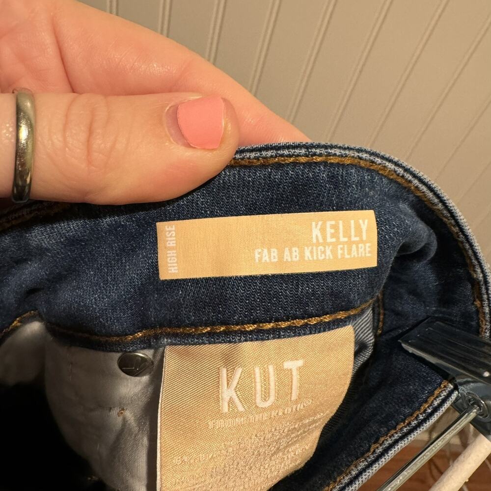 Kut From The Kloth Kelly Fab Ab Kick Flare Jeans High Rise Size 2 - Picture 7 of 8